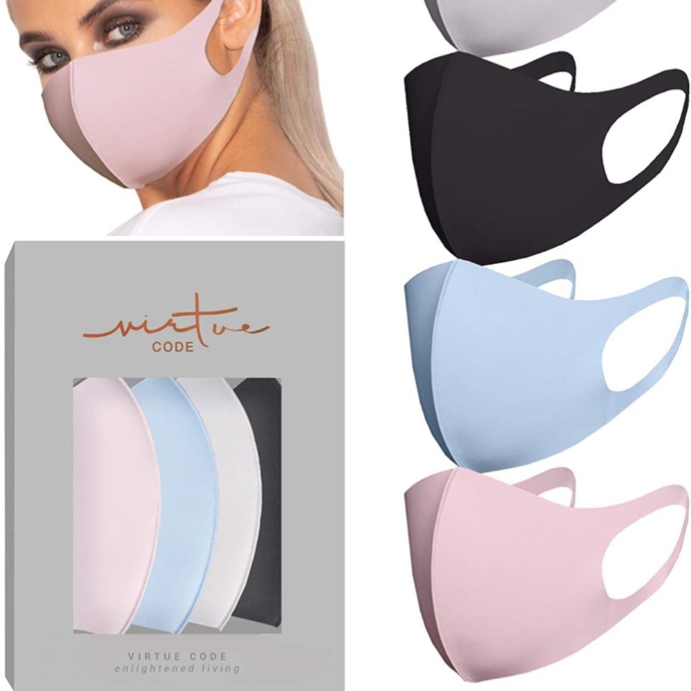 3 Face masks lightweight & breathable - pink, gray, blue - New Without Tags